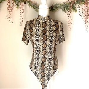 Animal print body suit